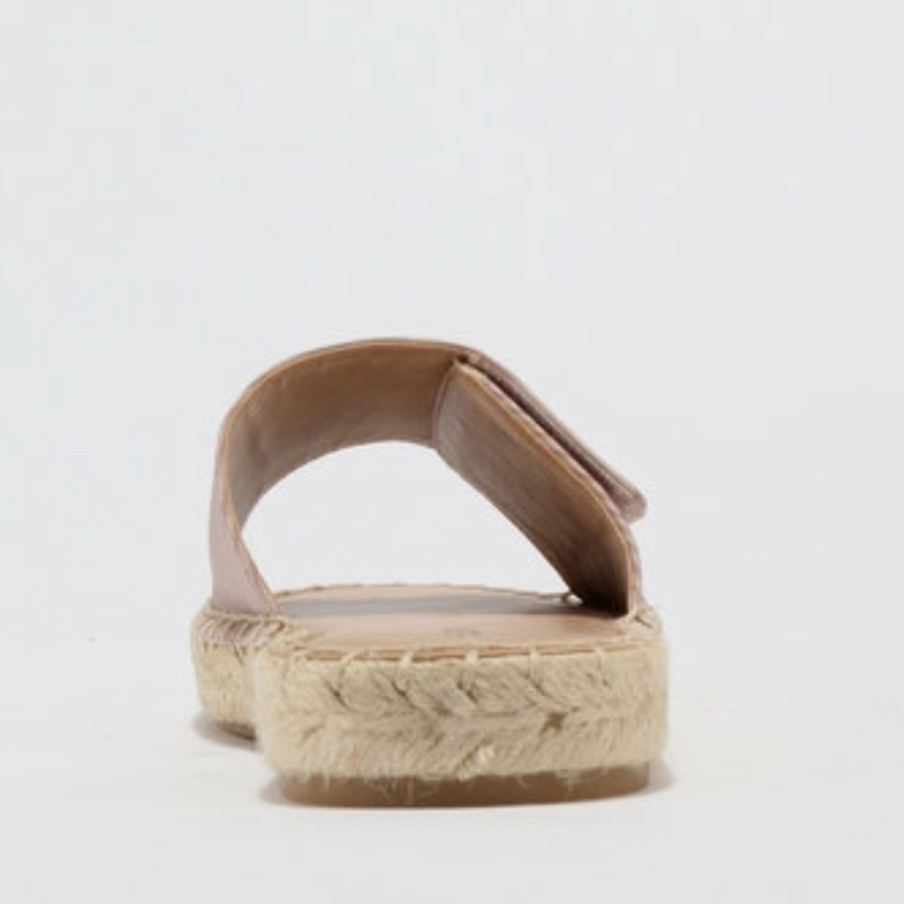 Blush Pink Slip On Jute Espadrille Sole Sandals - Picture 8 of 8
